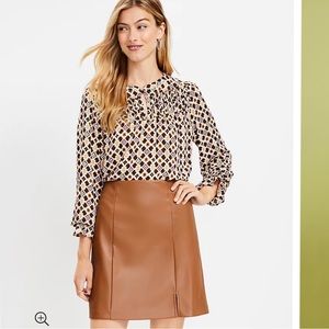 Loft NWT faux leather mini skirt